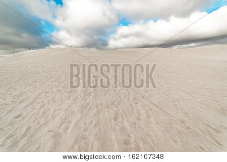 View of Lancelin Sand Dunes in Western Australia. This place for Surfing in Sand. Famous of Families enjoying. Landscape View .