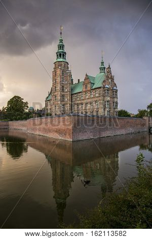 Rosenborg Castle (Rosenborg Slot) at sunset, Copenhagen Denmark
