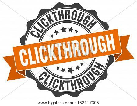 clickthrough. stamp. sign. seal. round. retro. ribbon