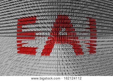 EAI in the form of binary code, 3D illustration