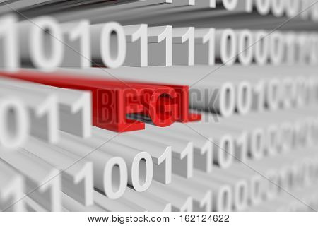 EGL as a binary code with blurred background 3D illustration
