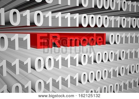 er model is represented as a binary code 3d illustration