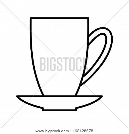Coffee outline digital icon. Thin flat line icon cop with beverage. Single symbol for web design or mobile app. Vector sing for design logo, visit card, corporate identity. Isolated on white background illustration.
