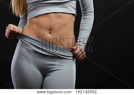 Sport Fit Woman In Thermal Clothes.