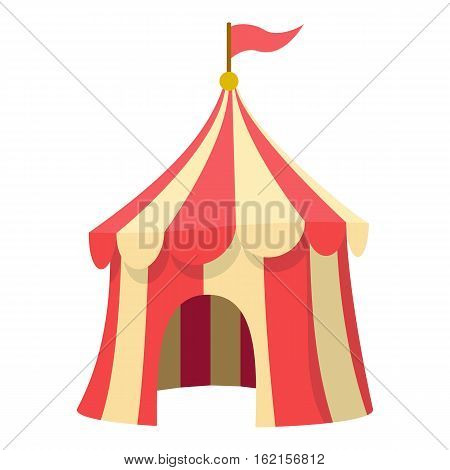 Circus tent icon. Cartoon illustration of circus tent vector icon for web design