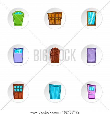 Opening icons set. Cartoon illustration of 9 opening vector icons for web