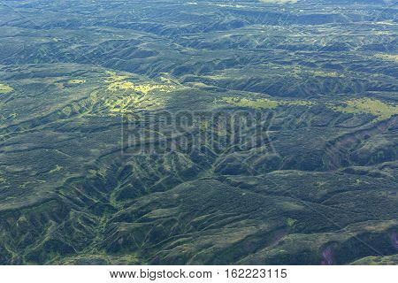 Caldera volcano Maly Semyachik. Kronotsky Nature Reserve on Kamchatka Peninsula. View from helicopter.