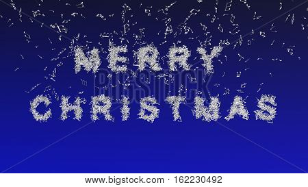 Merry christmas made from white musical notes