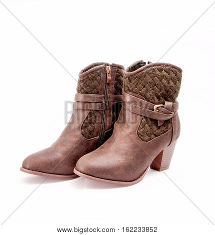 picture of a Woman fashion heels boot on white background