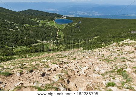 Landscape with Green hills around Bezbog lake, Pirin Mountain, Bulgaria
