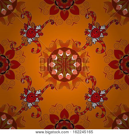 Mandalas Background. Red Pink White. Vector Illustration.