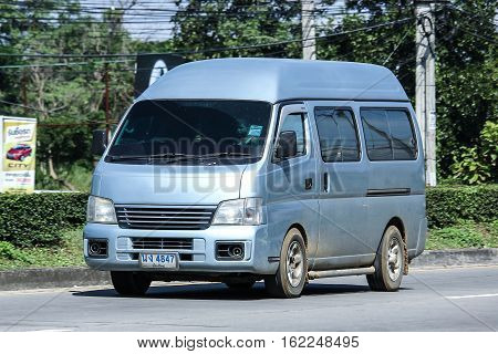 CHIANG MAI THAILAND - OCTOBER 30 2016: Private Nissan Urvan Van car. Photo at road no.121 about 8 km from downtown Chiangmai thailand.