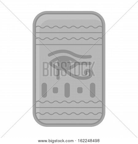 Eye of Horus icon in monochrome style isolated on white background. Ancient Egypt symbol vector illustration.
