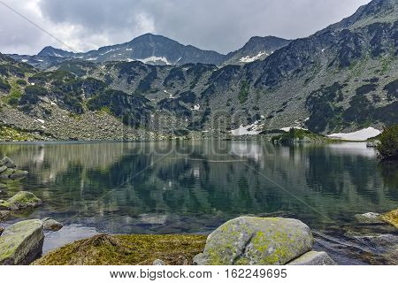 Amazing view to Banderishki chukar peak and Banderitsa fish lake, Pirin Mountain, Bulgaria