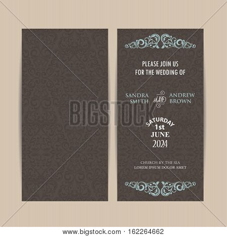 Wedding invitation and save the date card. Also can be used as greeting card birthday card or party invitation