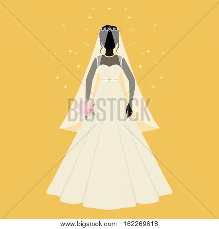 Bride icon in cartoon design isolated on white background. Bride symbol stock vector illustration.