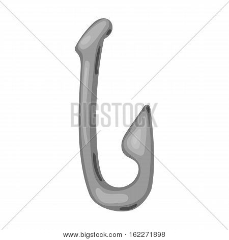 Bone fish hook icon in cartoon style isolated on white background. Stone age symbol vector illustration.