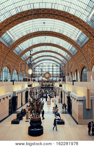 PARIS, FRANCE - MAY 13: D'Orsay interior view on May 13, 2015 in Paris. It host the world's largest collection of impressionist and post-impressionist masterpieces.