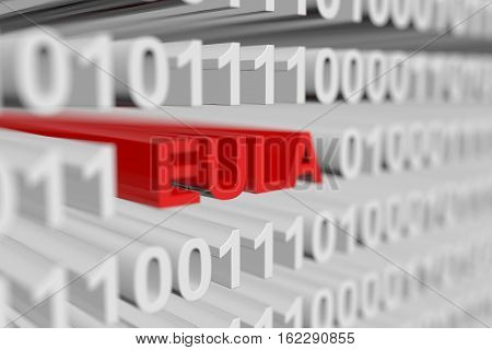 EULA as a binary code with blurred background 3D illustration