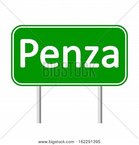 Penza road sign isolated on white background.