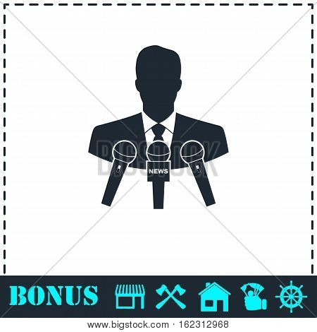 Interview icon flat. Simple vector symbol and bonus icon