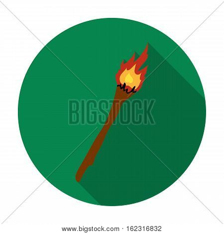 Torch icon in flat style isolated on white background. Stone age symbol vector illustration.
