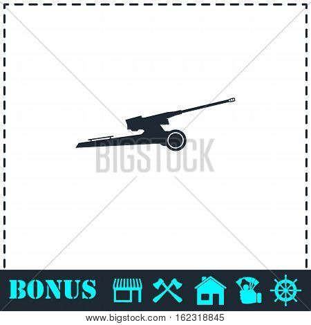 Howitzer icon flat. Simple vector symbol and bonus icon