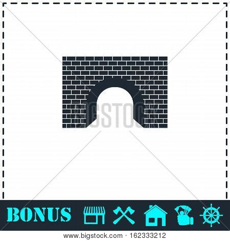 Tunnel icon flat. Simple vector symbol and bonus icon