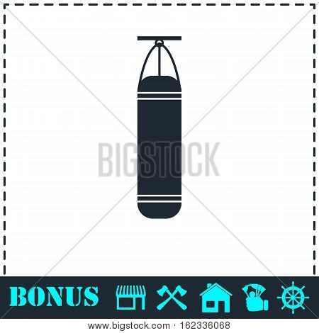 Punching bag icon flat. Simple vector symbol and bonus icon