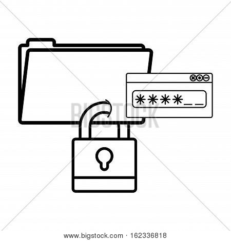 File and padlock icon. Data archive storage and organize theme. Isolated design. Vector illustration