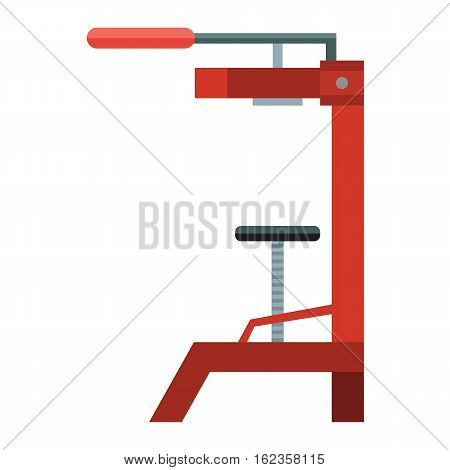 Vinery farm grape agriculture working tool beverage. Traditional production grape press flat icon manufactory vector illustration. barrel alcohol work equipment.