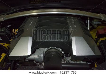 The Engine Of A Chevrolet Camaro Ss