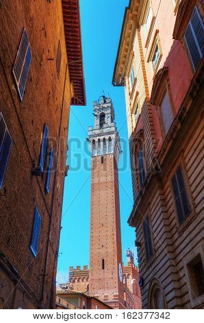 Torre Del Magnia In The Old Town Of Siena