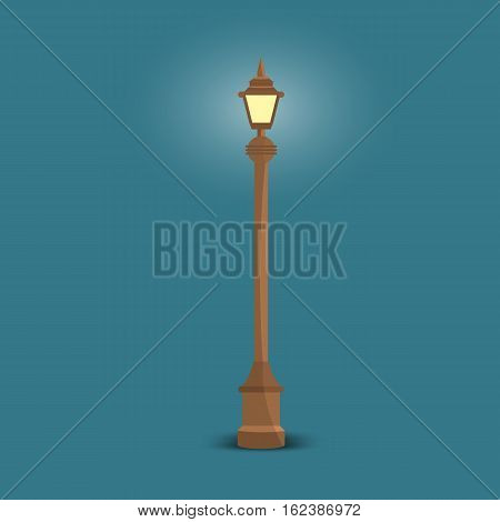 Vector Streetlight with flat color style design. Isolated vector