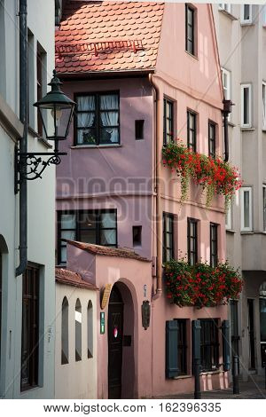 Houses in a Street in old part of Augsburg