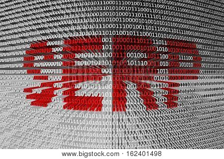 SERP in the form of binary code, 3D illustration