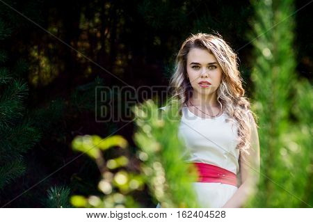Summer Photo Smiling Girl In A White Dress