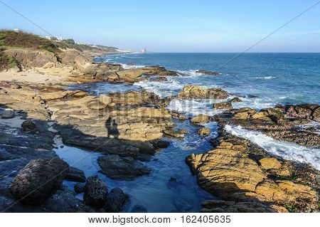 Indian Ocean coast in Kanyakumary the southernmost point of the Indian subcontinental Tamil Nadu India