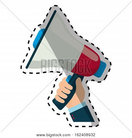 Bullhorn announce device icon vector illustration graphic design