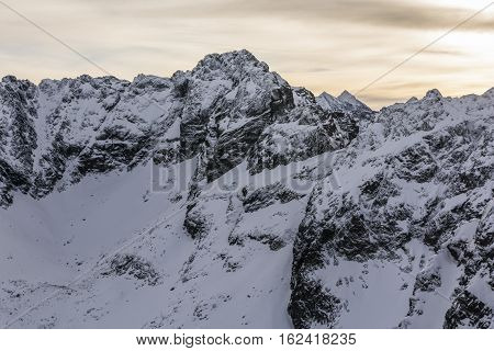 Snow Covers The Tatra Ridge.