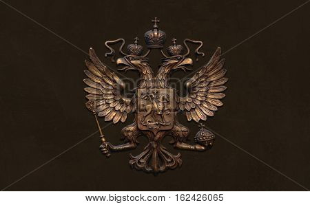 Bronze two chapters eagle, emblem of Russia.