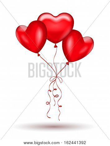 Copula of red gel balloons in the shape of a heart.