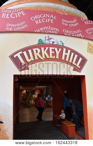 COLUMBIA, PA - OCT 9: Turkey Hill Experience in Columbia, PA, as seen on Oct 9, 2016. The 17,000-square-foot attraction opened in 2011 and pays homage to Turkey Hill's history while highlighting its ice cream and iced tea-making processes.