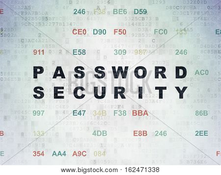 Protection concept: Painted black text Password Security on Digital Data Paper background with Hexadecimal Code
