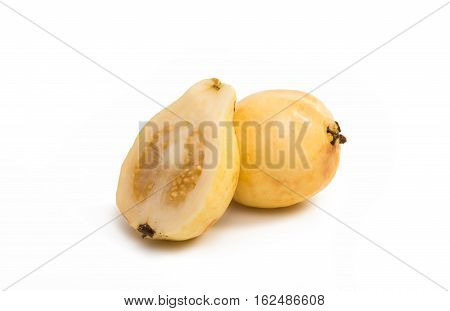 yellow guava fruit isolated on white background