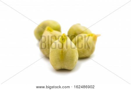 asian agriculture chickpeas close-up on a white background