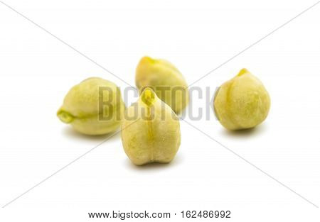 asian agriculture chickpeas close-up on a white background