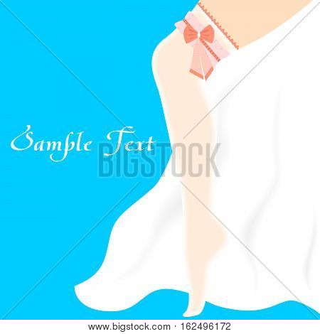 illustration with beautiful womans leg on the theme of bachelorette party.