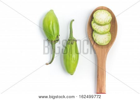 Jilo Scarlet. African Eggplant isolated on white background