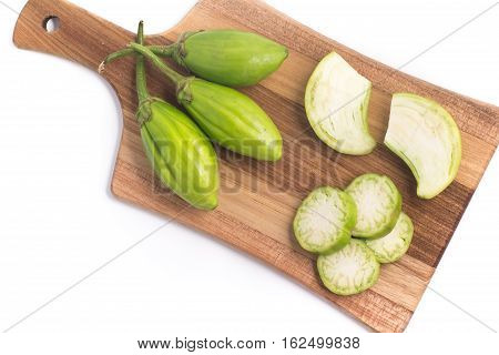 Jilo Scarlet. African Eggplant isolated on white background